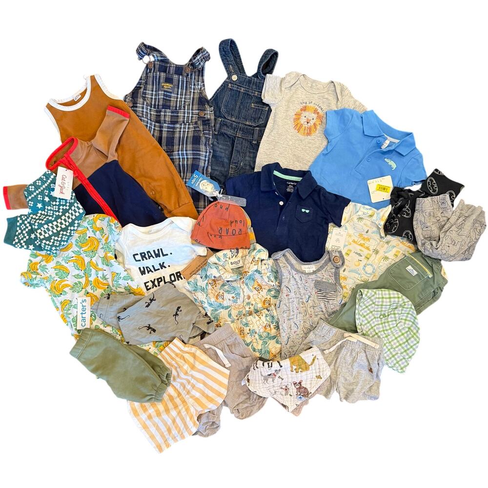 BUNDLE LOT Boys Size 0-12 Months Includes 23 Items Name Brands Assorted Baby